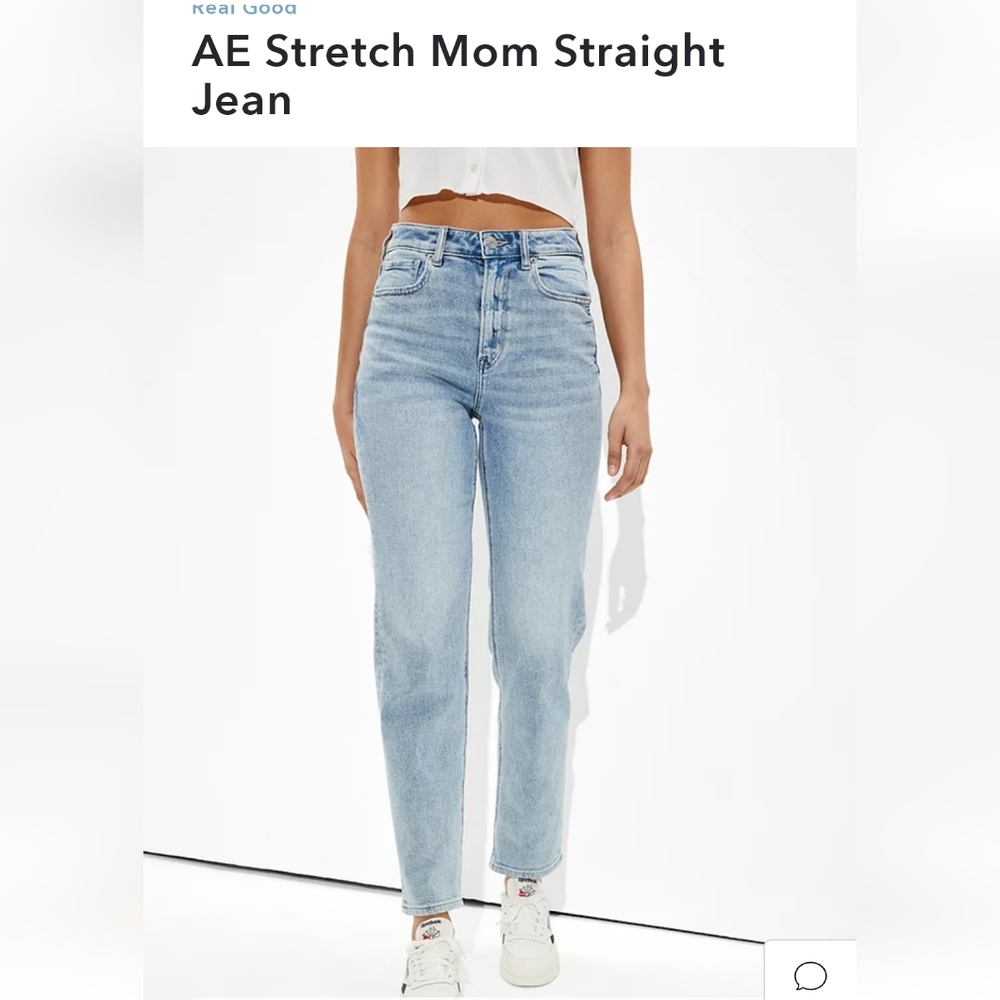 AE Stretch Mom Straight Jean Sz 10 Long - Picture 2 of 12